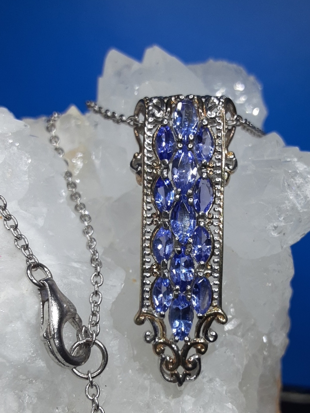 925 Tanzanite Pendant With Chain. - Picture 4 of 5